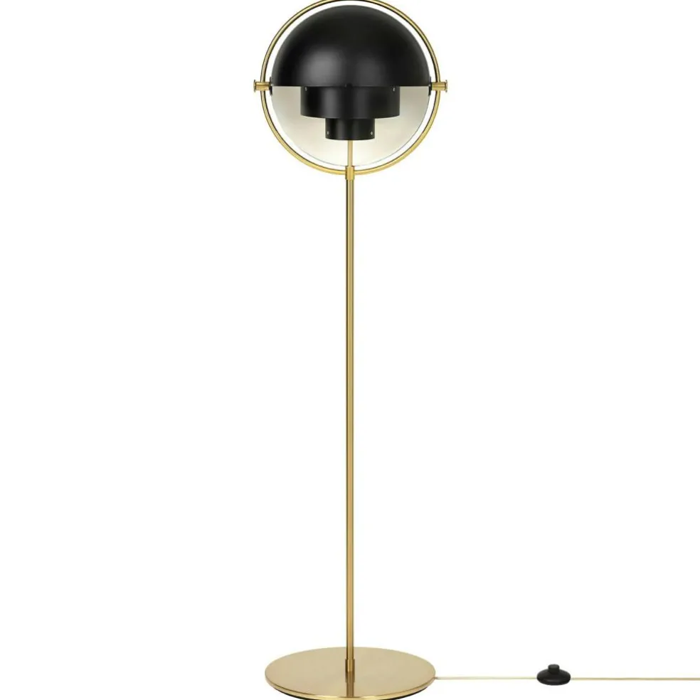 Multi-Lite Floor Lamp, Brass/Black