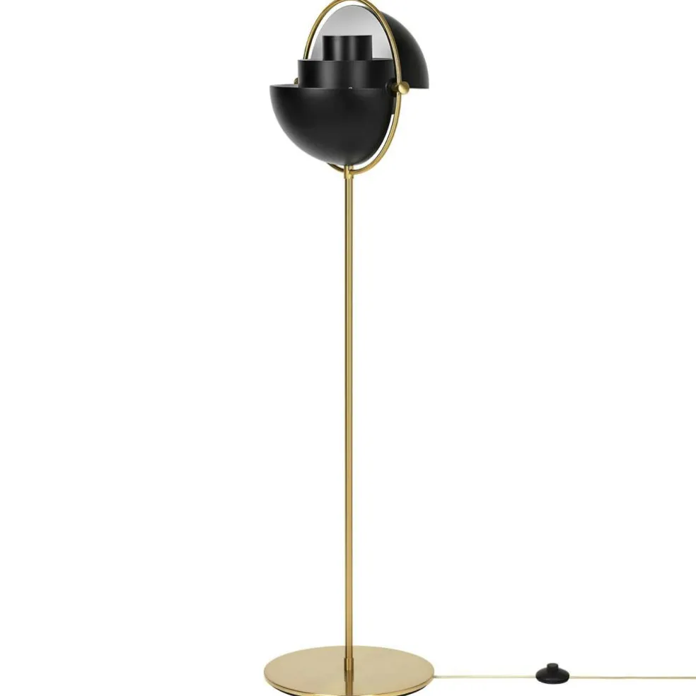 Multi-Lite Floor Lamp, Brass/Black