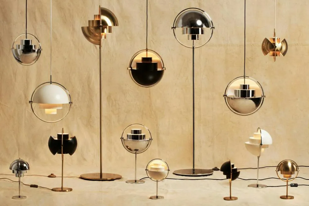 Multi-Lite Floor Lamp, Brass/Black