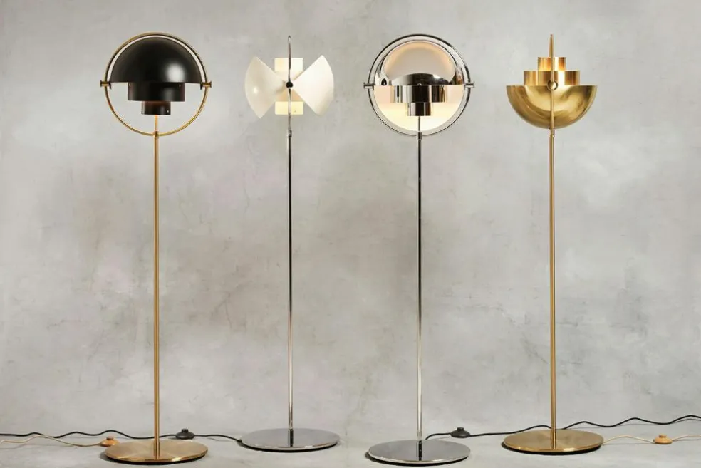 Multi-Lite Floor Lamp, Brass/Black