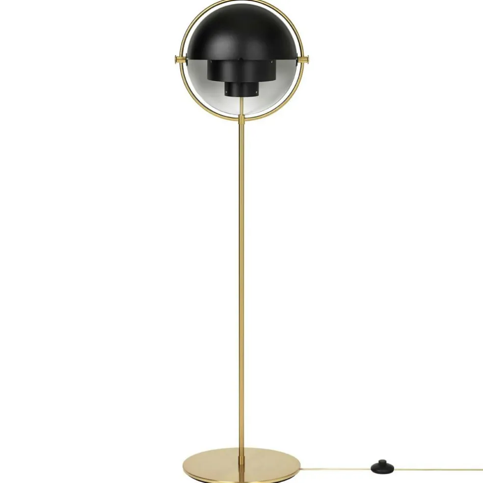 Multi-Lite Floor Lamp, Brass/Black