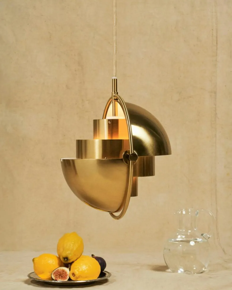 Multi-Lite Pendant 36 cm, Brass / Sea Grey Semi-matte