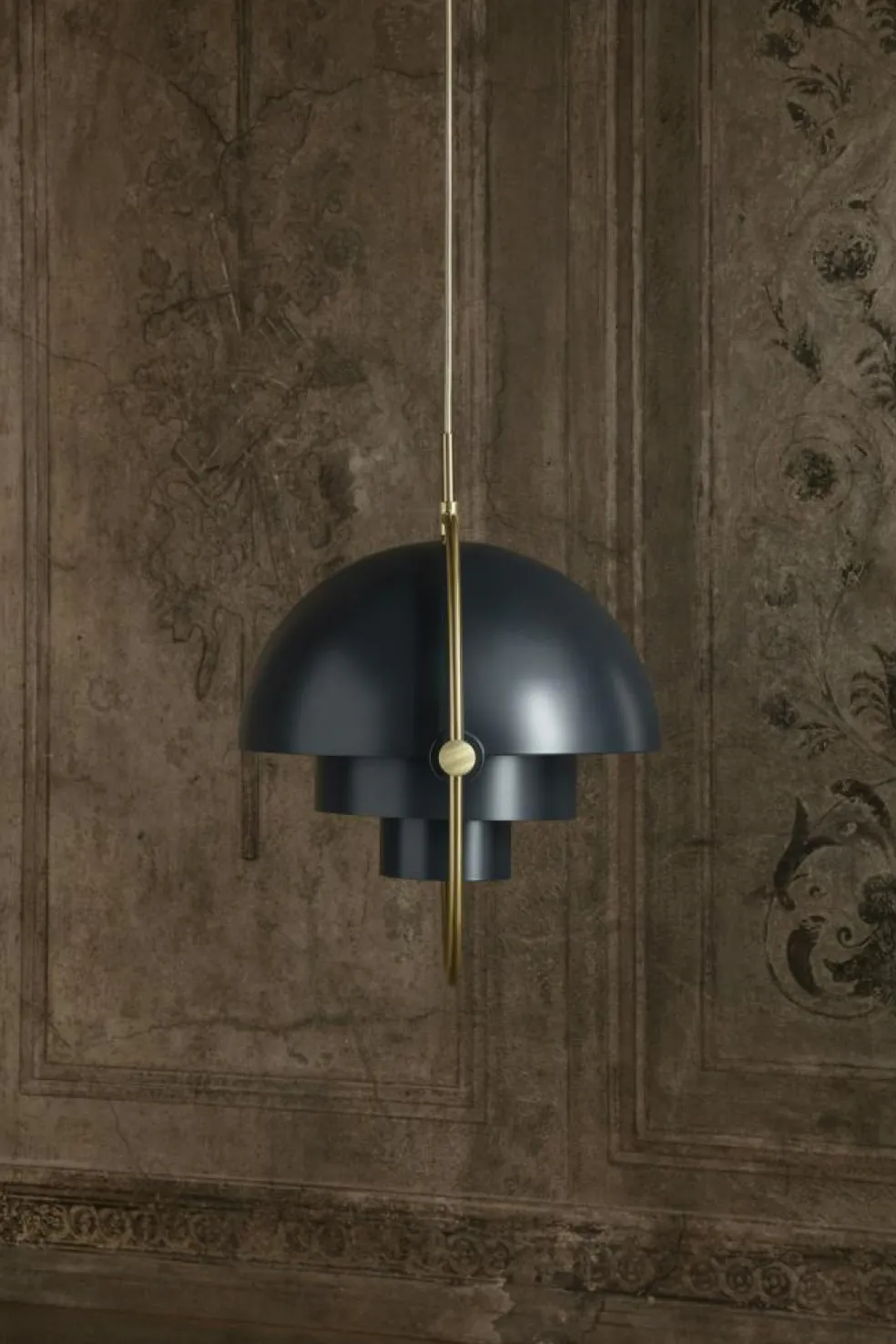 Multi-Lite Pendant 36 cm, Brass / Sea Grey Semi-matte