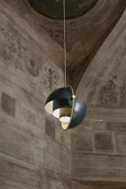 Multi-Lite Pendant 36 cm, Brass / Sea Grey Semi-matte