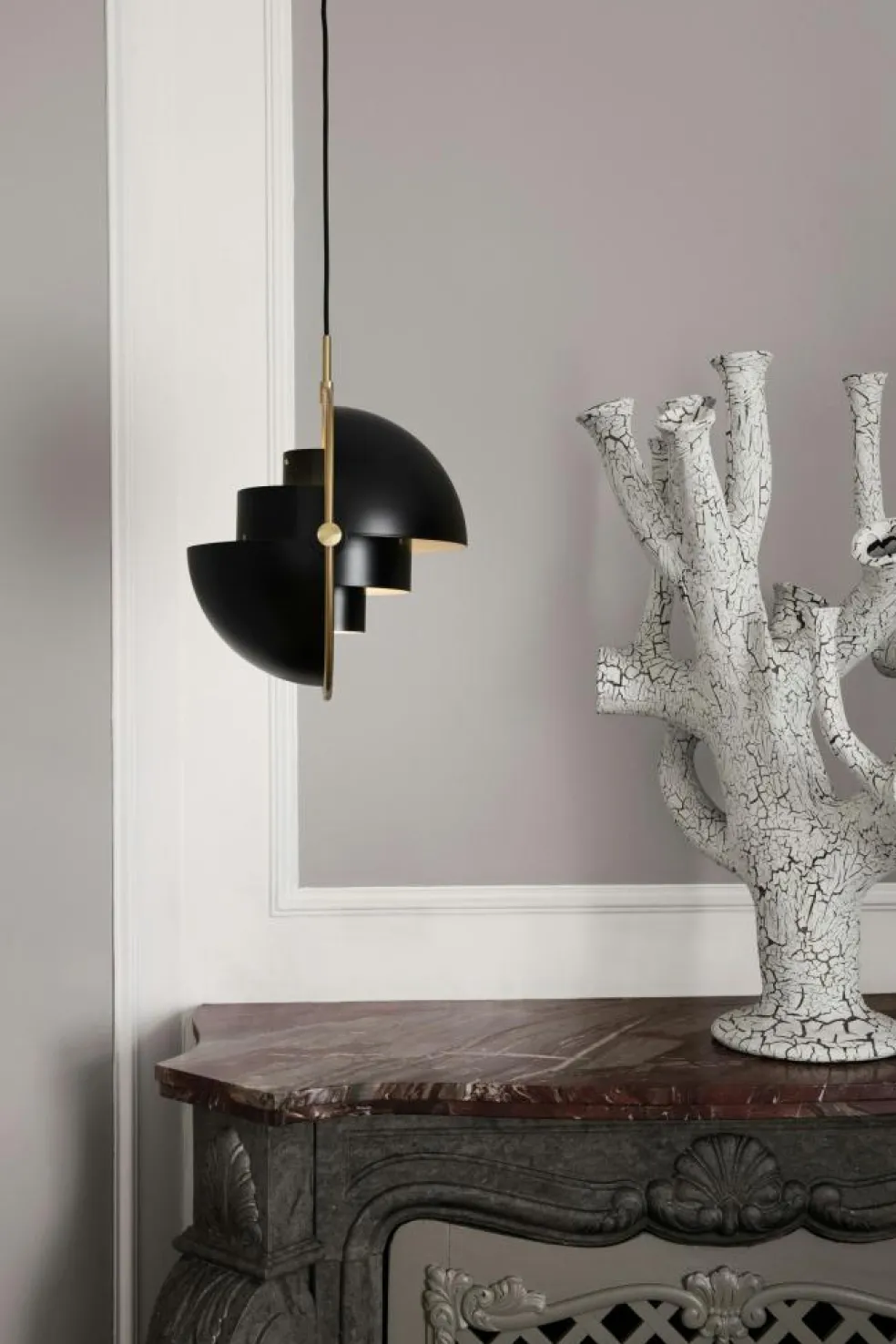 Multi-Lite Pendant 36 cm, Brass / Sea Grey Semi-matte