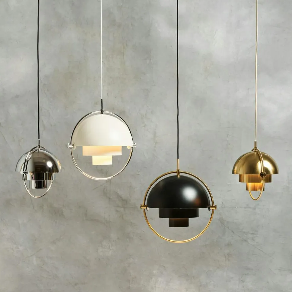 Multi-Lite Pendant 36 cm, Brass / Sea Grey Semi-matte