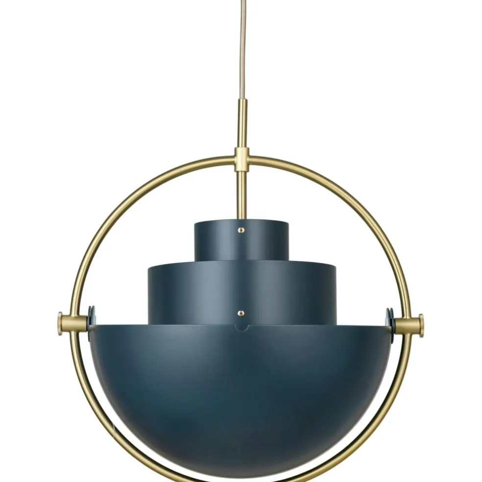 Multi-Lite Pendant 36 cm, Brass / Sea Grey Semi-matte