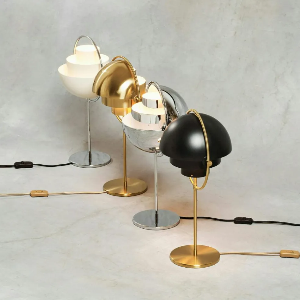 Multi-Lite Table Lamp, Chrome / White