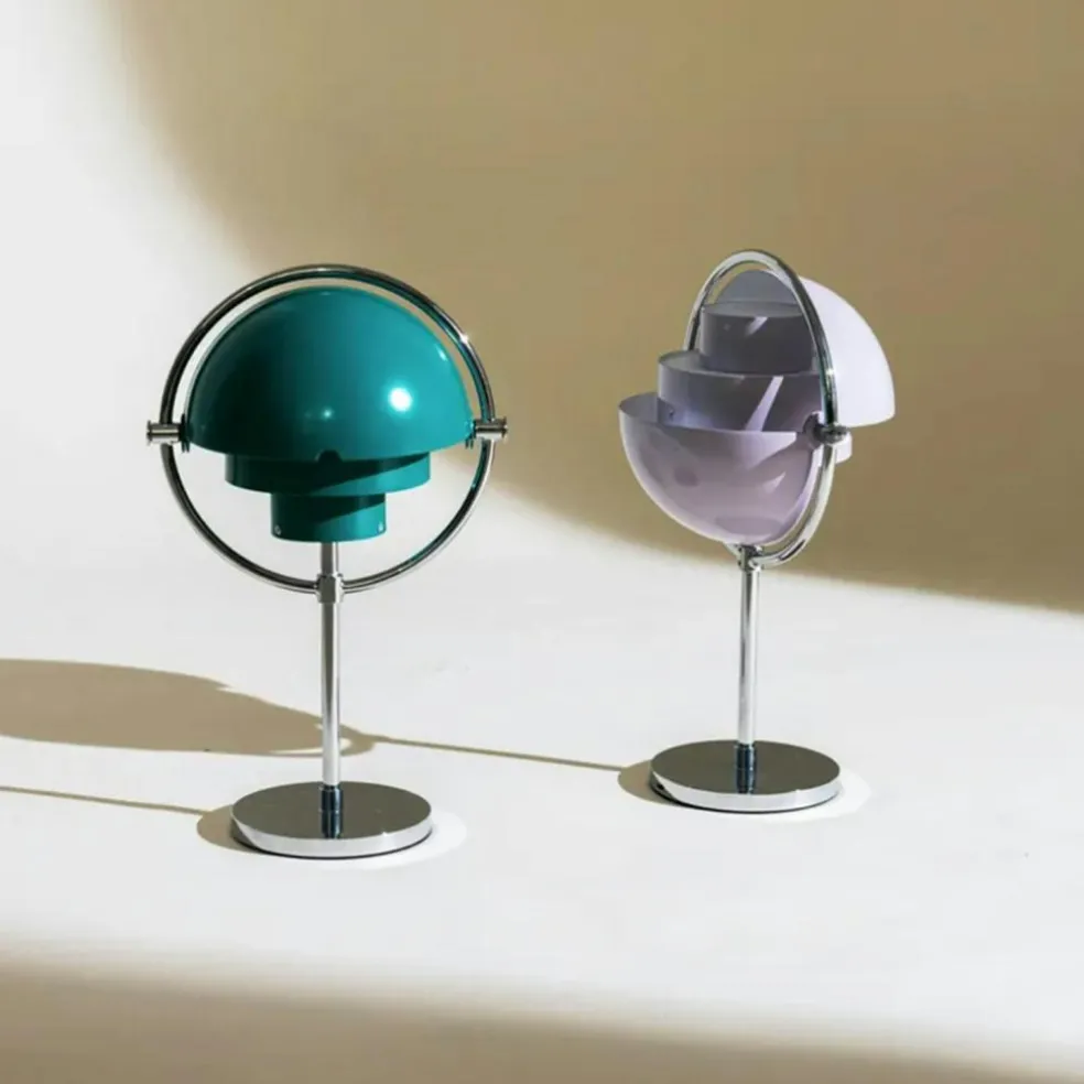 Multi-Lite Table Lamp Portable, Chrome / White Semi Matte