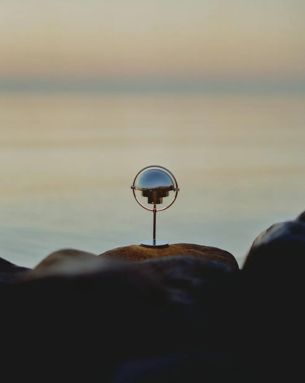 Multi-Lite Table Lamp Portable, Chrome / White Semi Matte