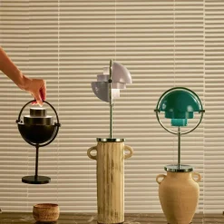 Multi-Lite Table Lamp Portable, Chrome / White Semi Matte