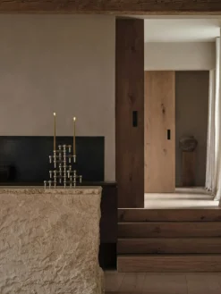 Nagel Candlestick 3 Pieces, Brushed Brass