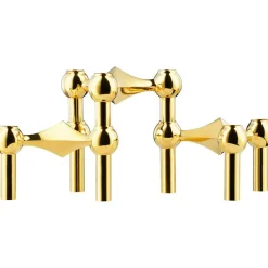 Nagel Candlestick 3 Pieces, Brushed Brass