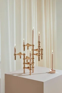 Nagel Candlestick 3 Pieces, Brushed Brass