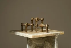 Nagel Candlestick 3 Pieces, Brushed Brass
