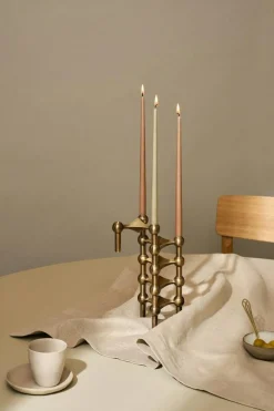 Nagel Candlestick 3 Pieces, Brushed Brass