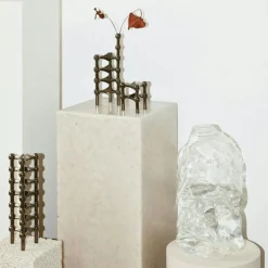 Nagel Candlestick, Brushed Brass