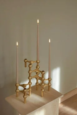 Nagel Candlestick, Brushed Brass