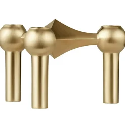 Nagel Candlestick, Brushed Brass
