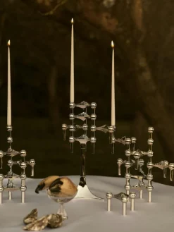 Nagel Candlestick, Brushed Brass