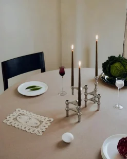 Nagel Candlestick, Brushed Brass