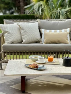 Narrow Stripe Coasters 10x10 cm 4-pack, Grey