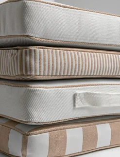 Narrow Stripe Cushion 45x45 cm, Beige
