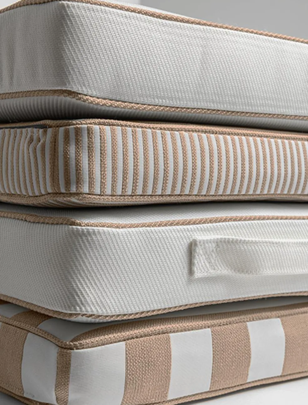 Narrow Stripe Cushion 45x45 cm, Beige