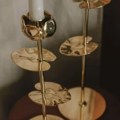 Ninfea Alta Candlestick Gold, 40 cm