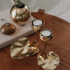 Ninfea Candle Holder Gold, No.1