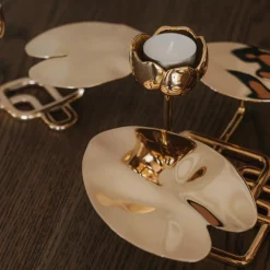 Ninfea Grande Candle Holder, Nickel Plated