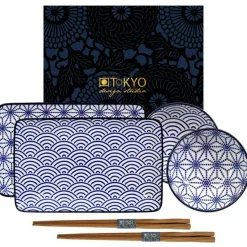 Nippon Blue Sushi Set 6 Pieces, Wave/Star