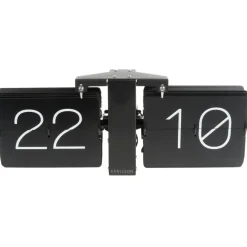 No Case Flip Wall/Table Clock, Black/Chrome