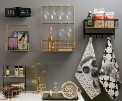 No Case Flip Wall/Table Clock, Black/Chrome