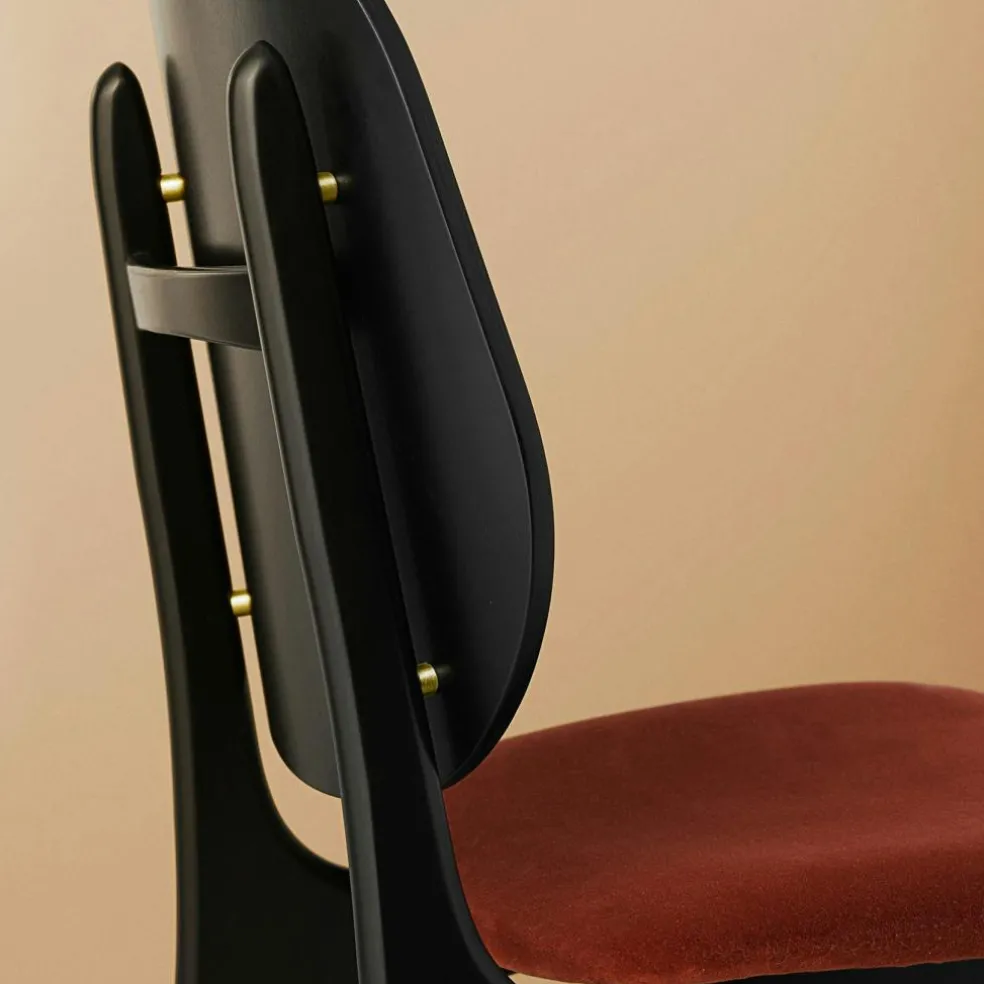 Noble Chair, Black Lacquered Beech / Moss Green