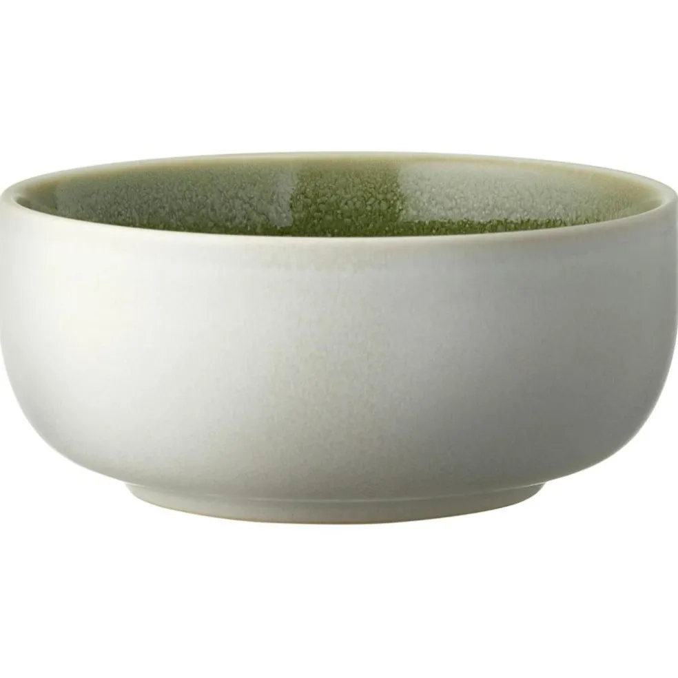 North Bowl 11 cm, Matte White/Shiny Moss