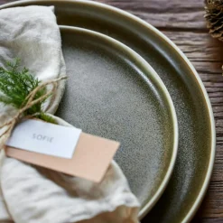 North Lunch Plate 21 cm, Matte White/Matte Moss