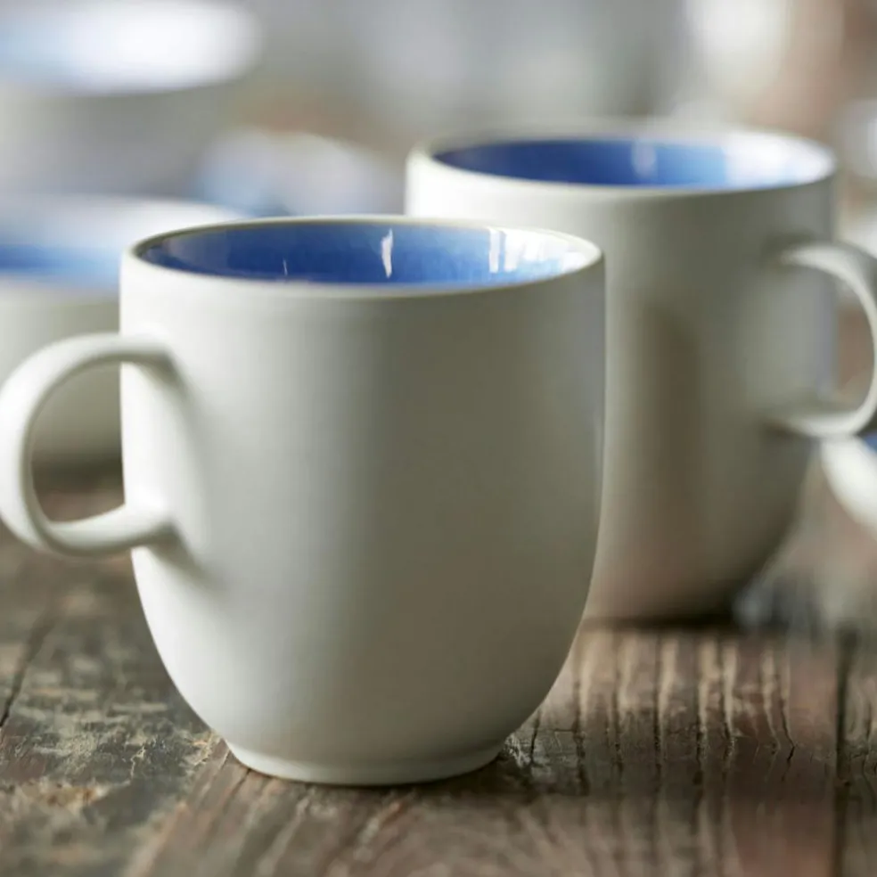 North Mug 33 cl, Matte White/Shiny River