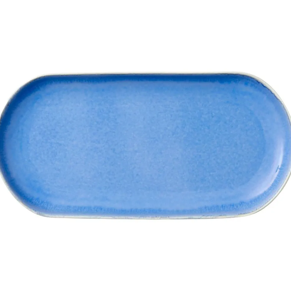 North Serving Dish 19x38 cm, Matte White/Shiny River