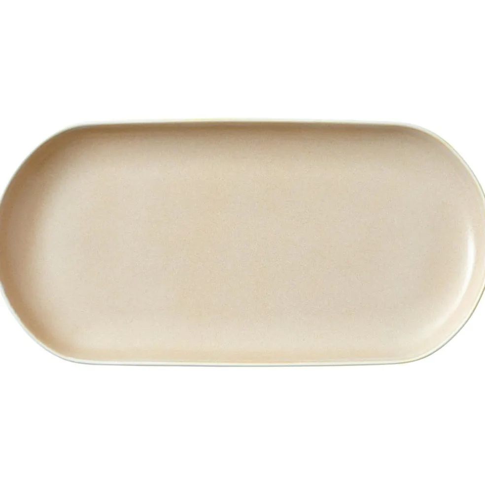 North Serving Dish 19x38 cm, Matte White/Shiny River