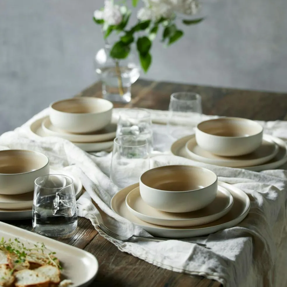 North Serving Dish 19x38 cm, Matte White/Shiny River