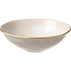Nosse Ceramics Edge Bowl Ivory Gold, 25 cm