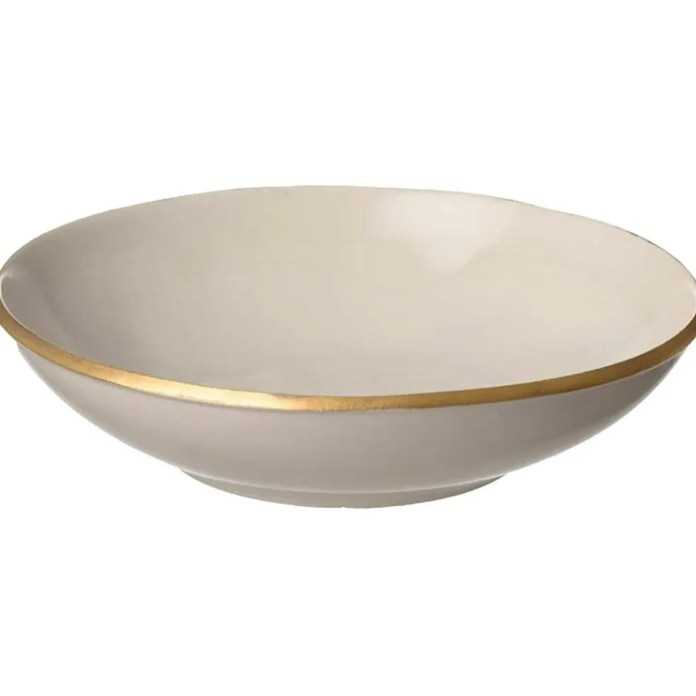 Nosse Ceramics Edge Deep Plate Ivory Gold, 24 cm