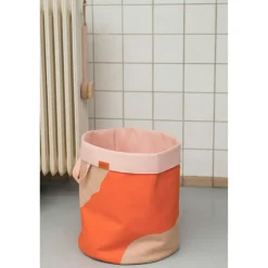 NOVA ARTE Laundry Basket, Orange/Latte