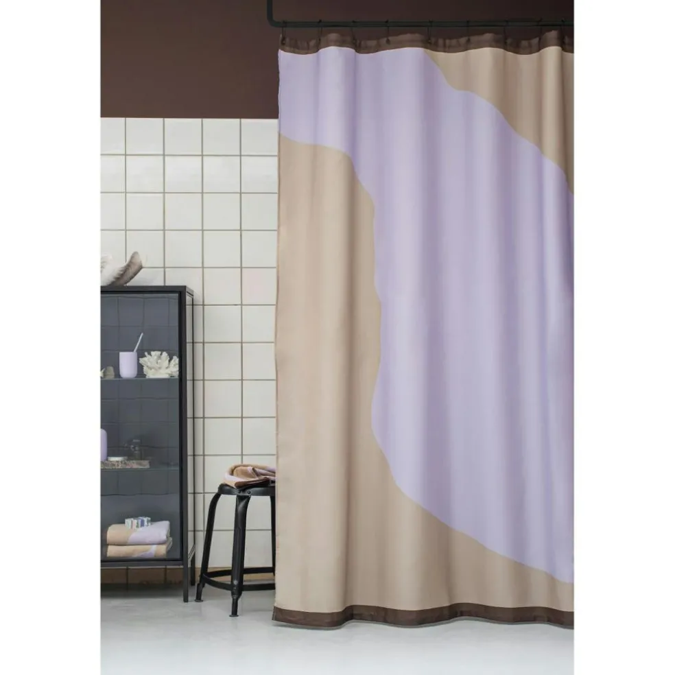 NOVA ARTE Shower Curtain 150x200 cm, Orange/Latte