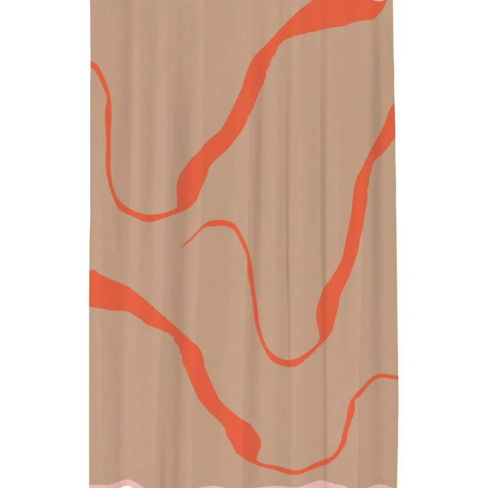 NOVA ARTE Shower Curtain 150x200 cm, Orange/Latte