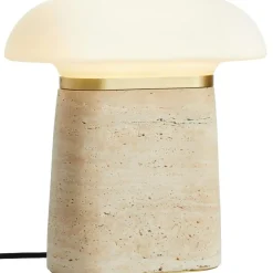 Nova Table Lamp, Ivory Travertine
