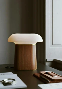 Nova Table Lamp, Ivory Travertine