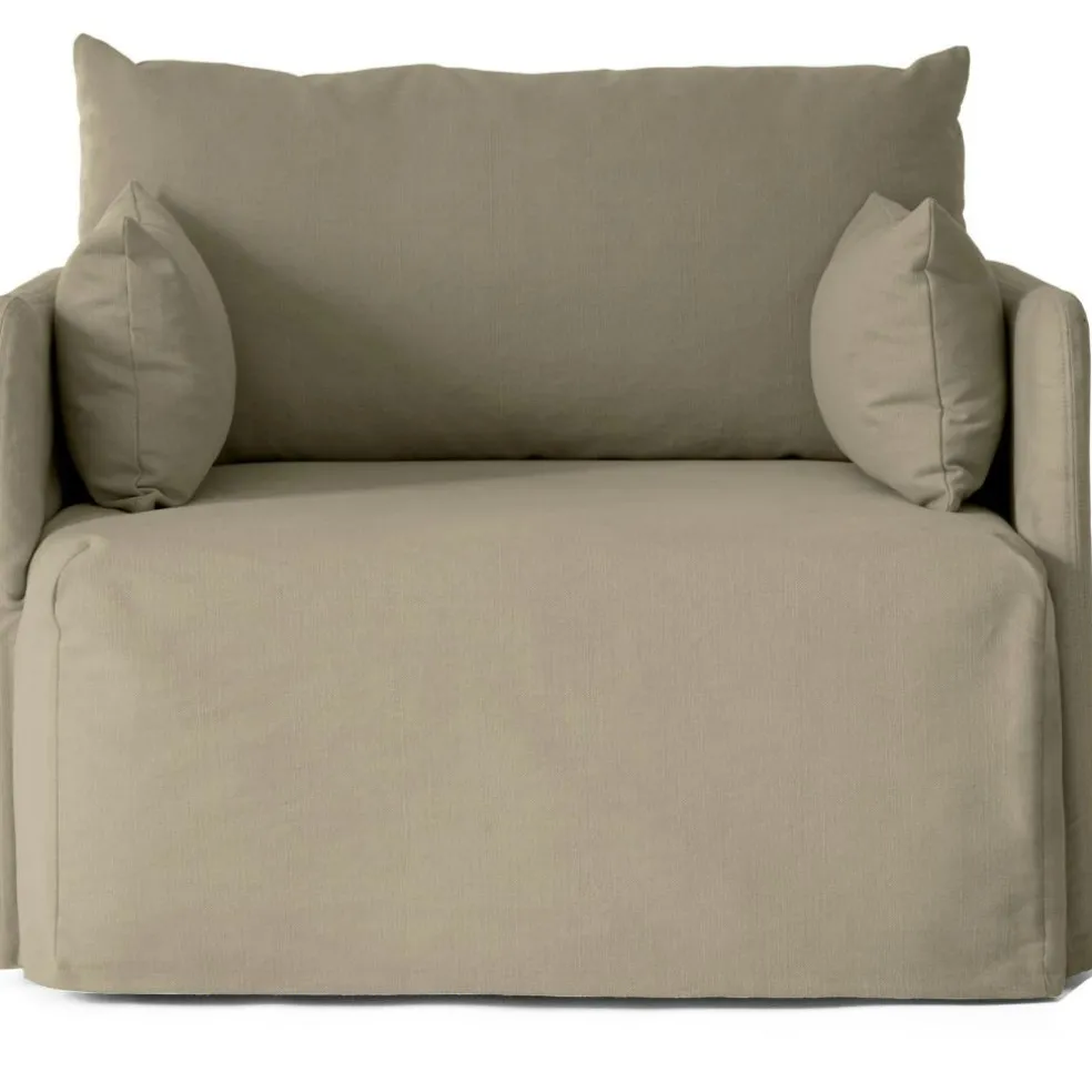 Offset Armchair Removable Upholstery Cotlin, Poppy Seed