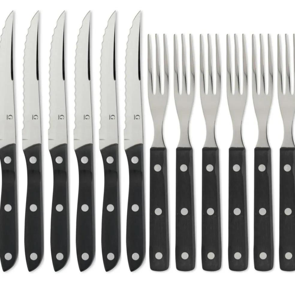 Old Farmer Black Grill Cutlery 6+6